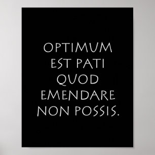 Póster Optimum est pati quod emendare non possis