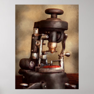 Póster Optometría - Máquina de corte de lentes