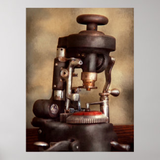 Póster Optometría - Máquina de corte de lentes