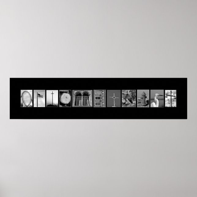 Póster Optometrista escrito con letras de foto (Frente)
