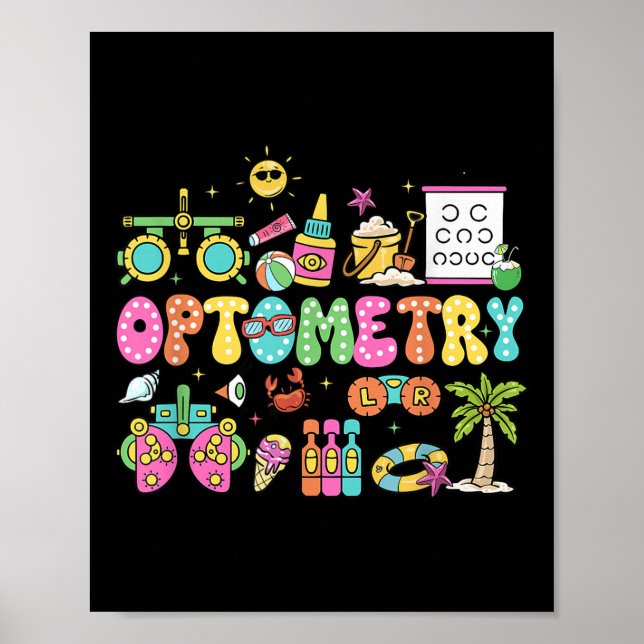 Póster Optometry Summer Vibes Ophthalmology Tech Eye Doct (Frente)