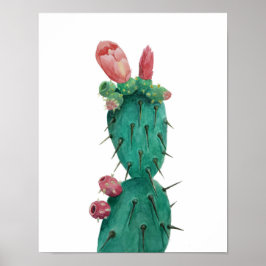 Póster Opuntia en acuarelas
