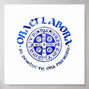 Póster Ora et Labora - Azul