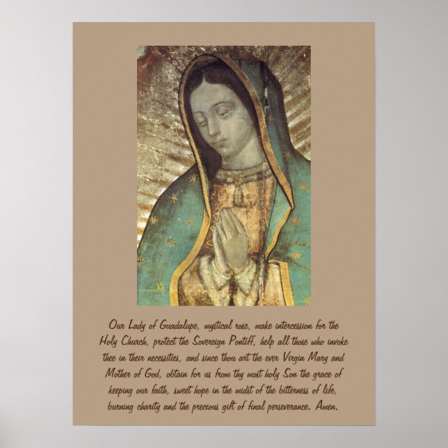 Póster Oración A Nuestra Madre De Guadalupe (Frente)
