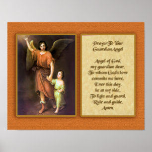 Póster Oración a tu ángel de la guarda.