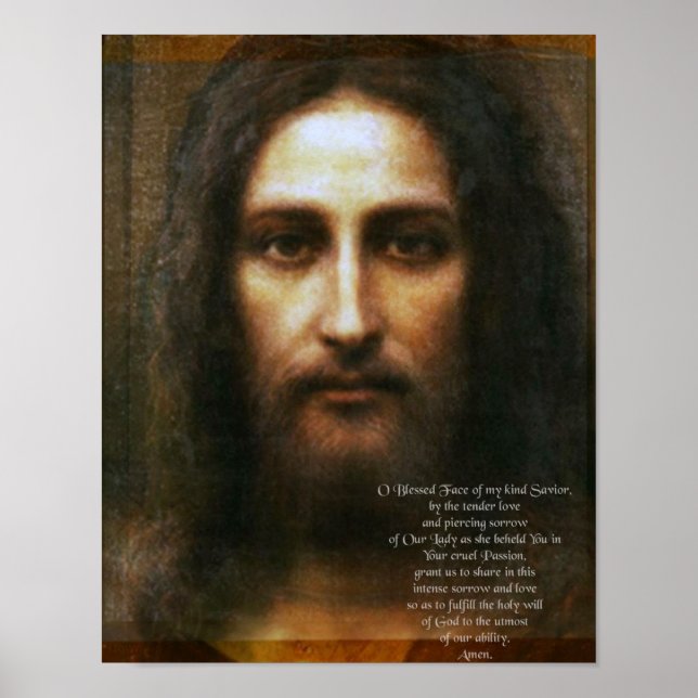 Póster Oración al Santo Rostro de Jesús. (Frente)