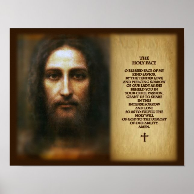 Póster Oración al Santo Rostro de Jesús. (Frente)