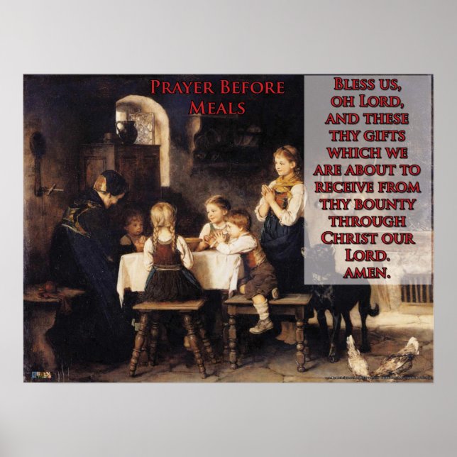 Póster Oración antes de las comidas (Frente)