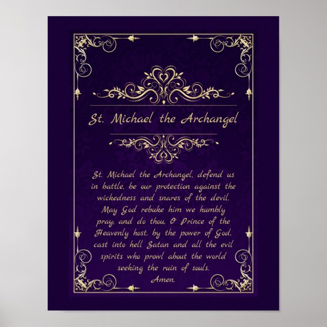 Póster Oración católica de San Miguel el Arcángel (Frente)
