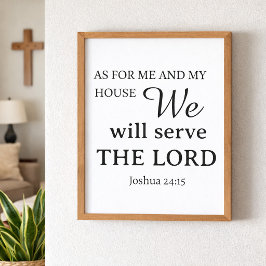 Póster Oración Cristiana Joshua Plantilla 24:15