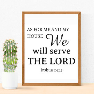 Póster Oración Cristiana Joshua Plantilla 24:15