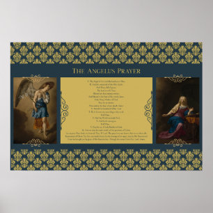 Póster Oración de Angelus con Gabriel y Mary Fleur de Lis