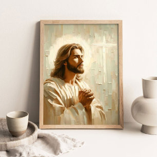 Póster Oración de Cristo, Pintura Cristiana, Retrato de J