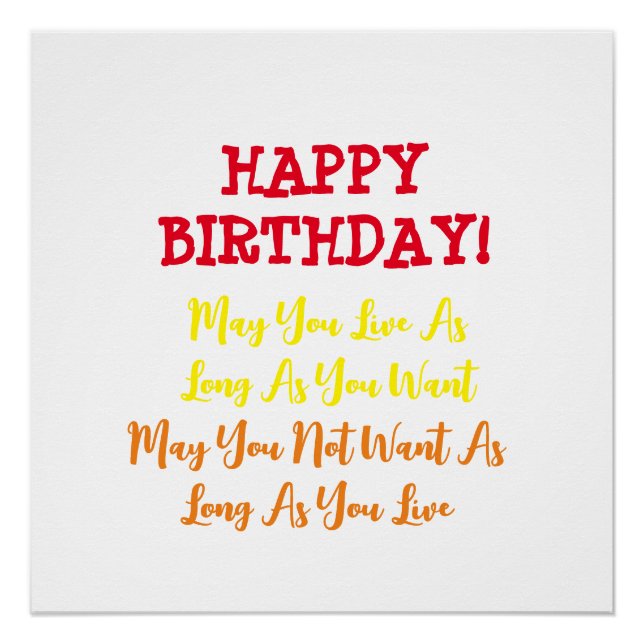 Póster Oración de cumpleaños (Anverso)