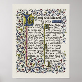 Póster Oración de la Paz de San Francisco de Asís