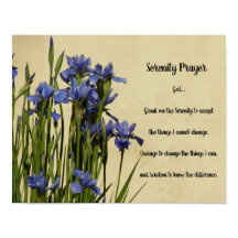 Oración de la Serenidad Iris Azules Floral