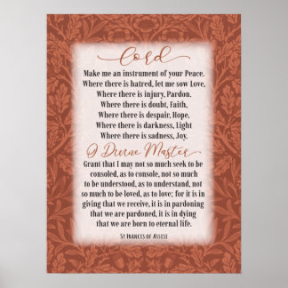 Póster Oración de paz - San Francisco de Asís