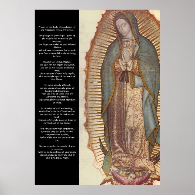 Póster Oración de protección de Guadalupe Coronavirus (Frente)