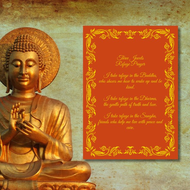 Póster Oración de Refugio de las Tres Joyas – Versión par (Subido por el creador)