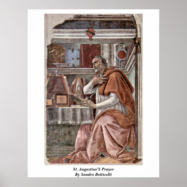 Póster Oración De San Agustín Por Sandro Botticelli (Frente)