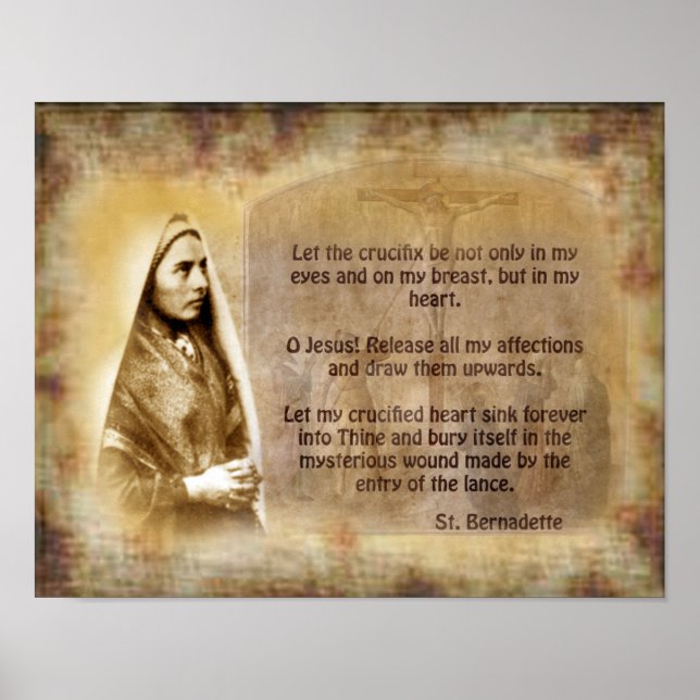 Póster Oración de San Bernadette (Frente)