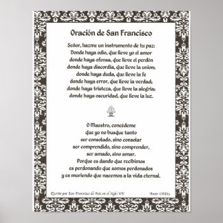 Póster Oracion de San Francisco