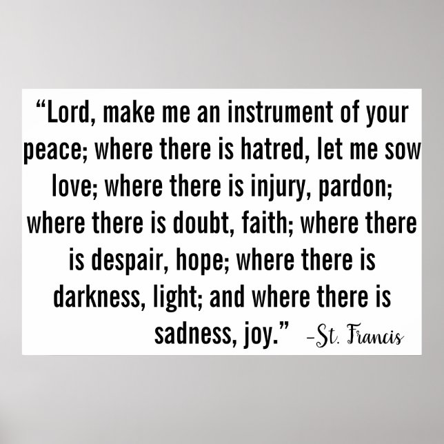 Póster Oración de San Francisco (Frente)