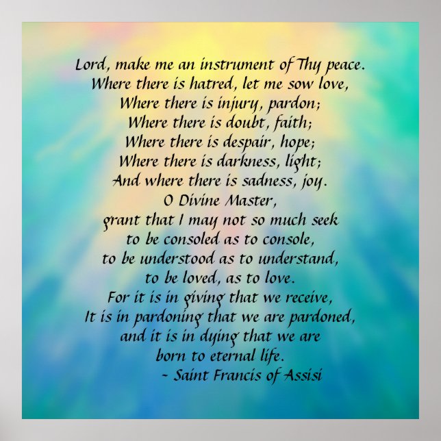 Póster Oración de San Francisco (Frente)