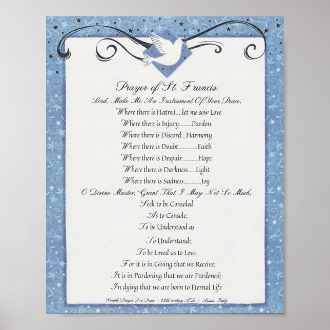 Póster Oración de San Francisco de Asís 15:17 París (Frente)