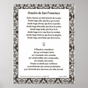 Póster Oracion de San Fransisco