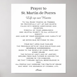 Póster Oración de San Martín de Porres Armonía Racial
