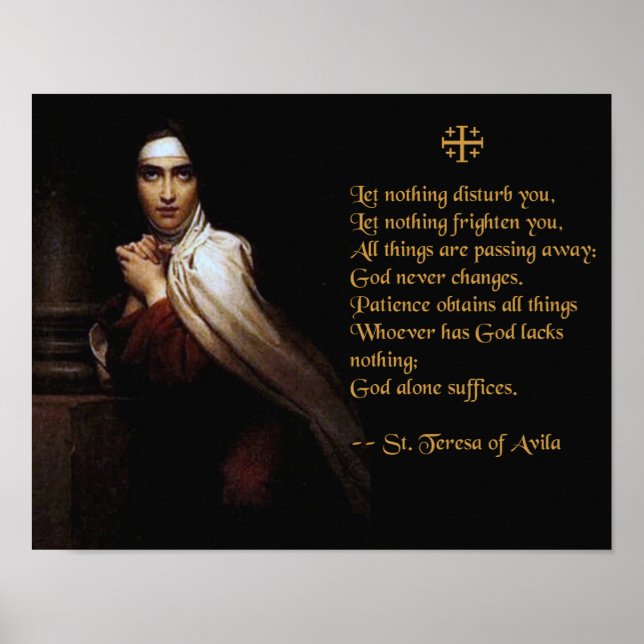 Póster Oración de Santa Teresa de Ávila (Frente)