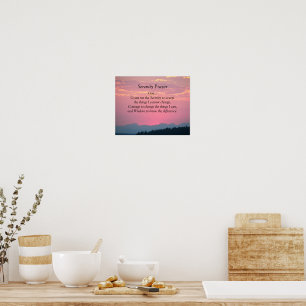 Póster Oración de Serenidad Fotográfico Atardecer Rosa