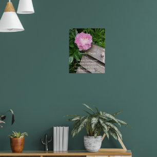 Póster Oración de serenidad Pink Peony Floral