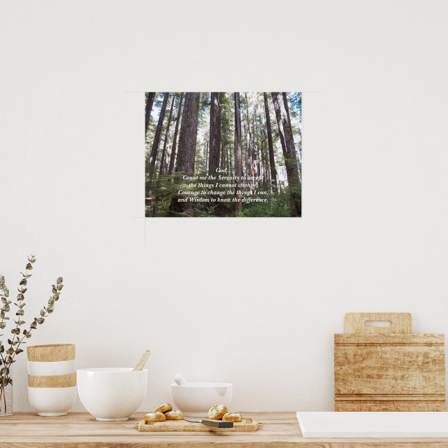 Póster Oración de Serenity Fotografía del bosque iluminad (Cocina)