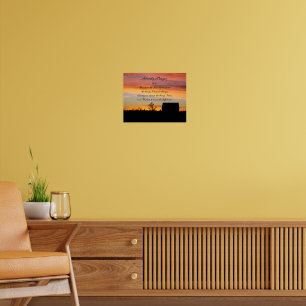 Póster Oración de Serenity Siluette Fotografía de Sunset 