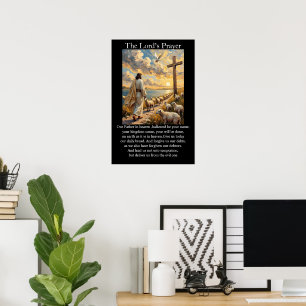 Póster Oración del Señor Buen Pastor Ovejas Amanecer