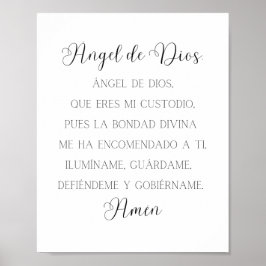 Póster Oración Española Angel de Dios