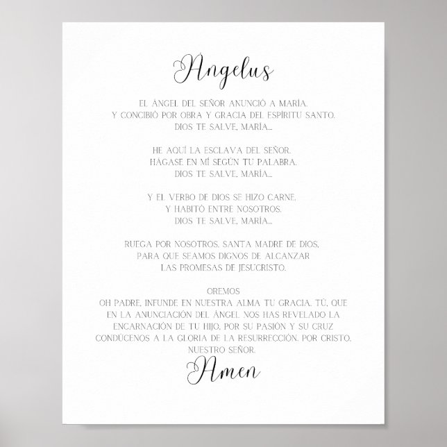 Póster Oración española El Angelus (Frente)