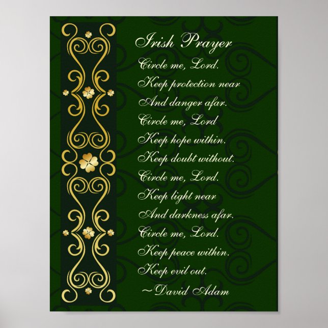 Póster Oración irlandesa, Circle me Lord, (Frente)