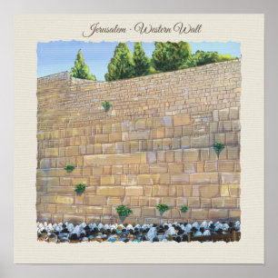 Póster Oración Muro Occidental Jerusalén Ciudad Vieja Isr
