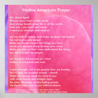 Póster Oración nativa americana
