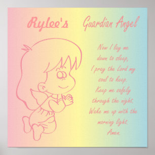 Póster Oración nocturna del Guardian Angel Chica