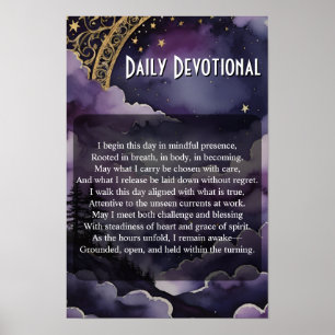 Póster Oración pagana del cielo nocturno púrpura devocion