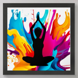 Póster Oración Pose Yoga mujer pelo puntiagudo Color espi