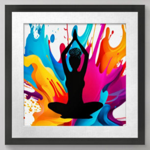 Póster Oración Pose Yoga mujer trenzada bun Color espirit