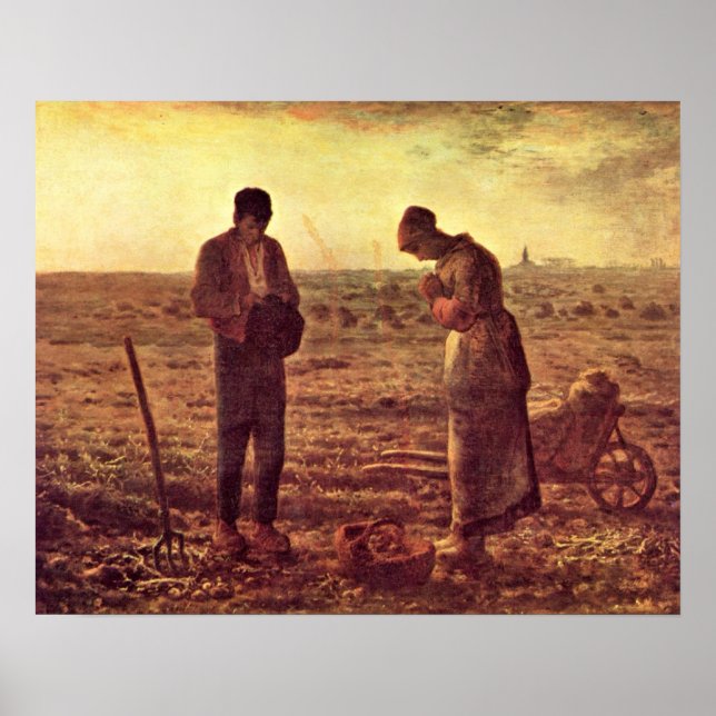 Póster Oración vespertina de Jean-Francois Millet (Frente)