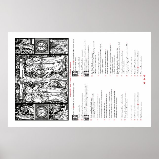 Póster Oraciones antes del Poster de masas (latín e inglé (Frente)