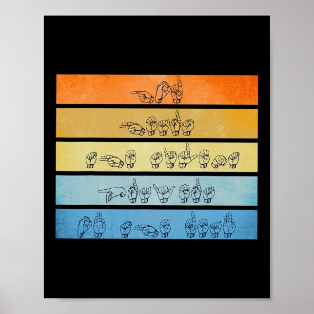 Póster Oraciones Concienciación Sorda Lenguaje de Rótulo  (Frente)