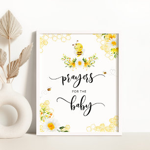 Póster Oraciones de abejas florales por el bebé